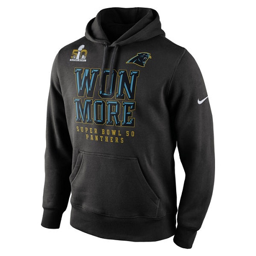 NFL Carolina Panthers Nike Super Bowl 50 Bound Won More Pullover Hoodie - Black